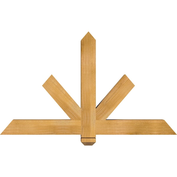 Ekena Millwork Kennewick Rough Sawn Timber Gable Bracket, Western Red Cedar, 48"W x 28"H x 4"D x 4"F, 14/12 Pitch GBW048X28X0404KEN00RWR - main